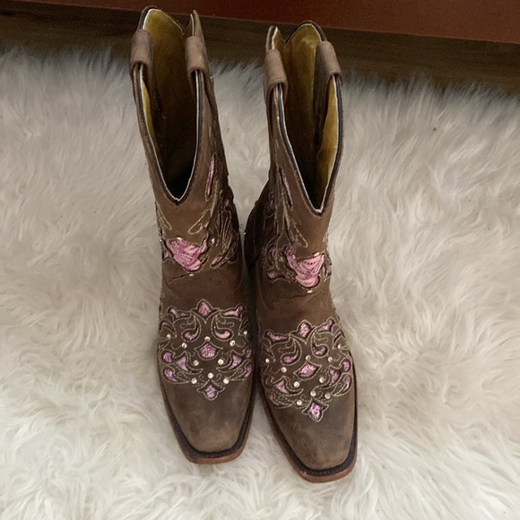 Brown and Pink Coquette Western Boots size 7 women’s - Picture 5 of 8